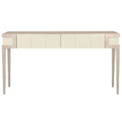 Modern console table in lacquer with silver leaf legs