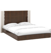 Modern Art Deco style bed in Macassar wood
