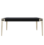 Black Lacquer Dining table in high gloss with smoke brass legs