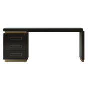 Dark Espresso Lacquer body with a high gloss finish and antique brass hardware and details.
