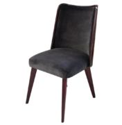 modern dining chair with wood back in macassar ebony