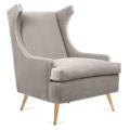 midcentury wingback lounge chair modern style with brass legs
