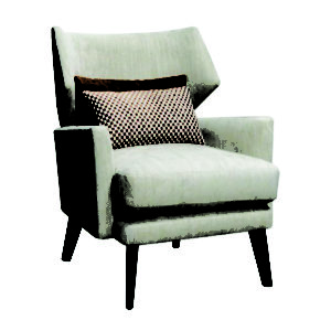 grey angular lounge chair with pillow