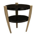Round Two tier side table in lacquer or wood