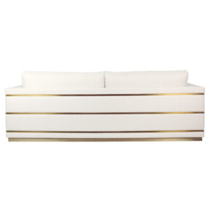 white and brass sofa back view