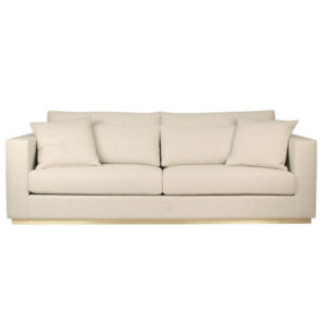 white square arm sofa front view