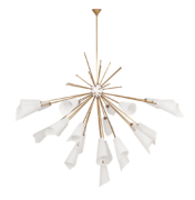 sputnik chandelier in brass white white lacquer shades