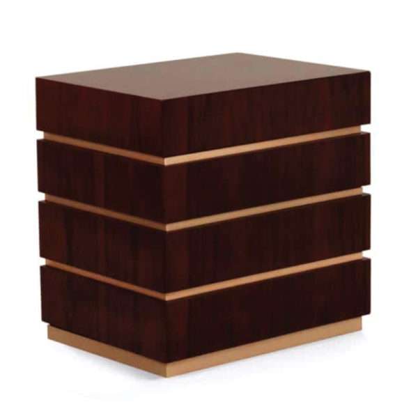 modern bedside table nightstand in wood and lacquer