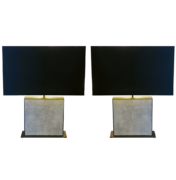 Modern shagreen and brass table lamps