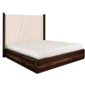 Modern bed in Macassar ebony