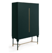 Mid Century Modern Cabinet for storage like barware and servongware in lacquer and brass