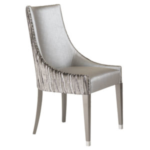 modern classic dining chair with curved back with lacquer legs and feet caps