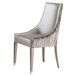 Classic more yet tradition dining chair with curved back and lacquer legs with metal feet caps
