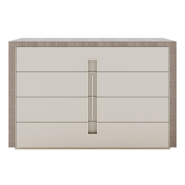 light wood 4 drawer dresser with brass inset pulls