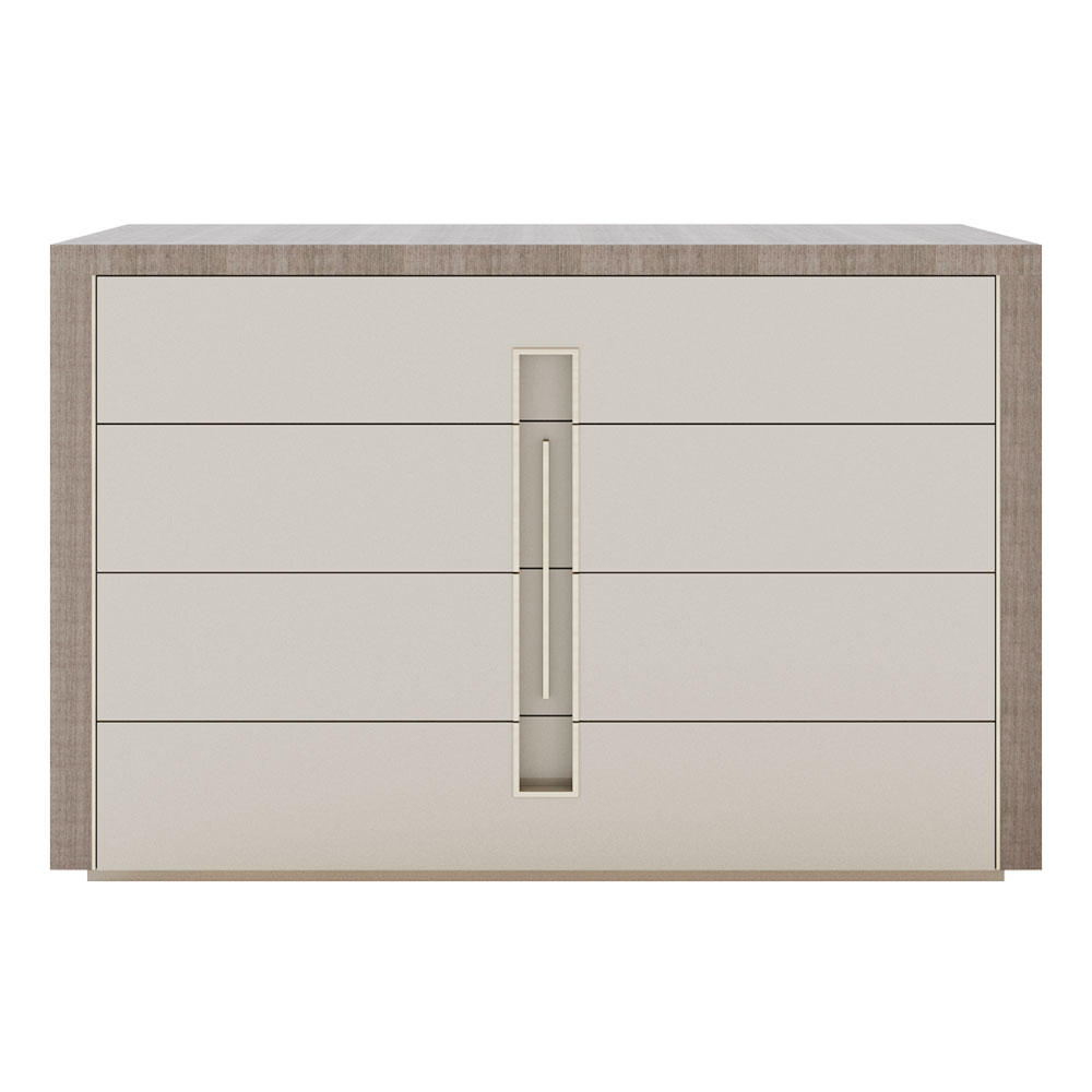 light wood 4 drawer dresser with brass inset pulls