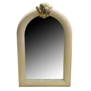 parchment goatskin mirror with brass detail