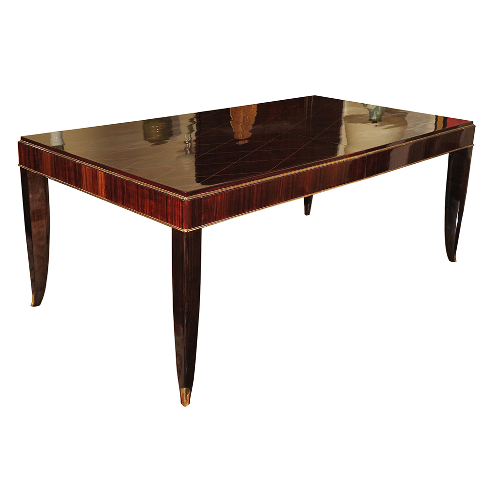 French Art Deco rosewood dining table by Fournier
