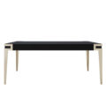 Black Lacquer Dining table in high gloss with smoke brass legs