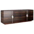 Modern Sideboard in Ebony with polished stainless steel hardware.
