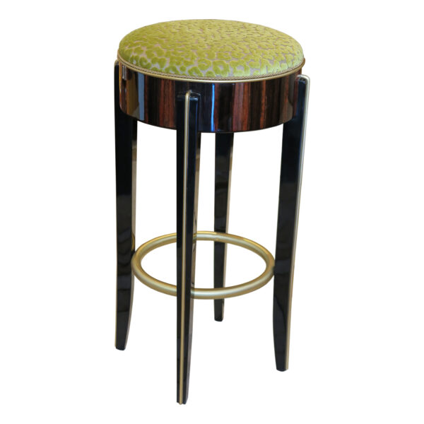 Macassar Ebony Base with Black Lacquer legs with gold footring
