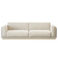 Sofa with rounded squared arms with Macassar Ebony details