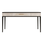 natural oak console with black oak and smoked brass details