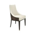 Ella dining Chair without arms and brown lacquer detail on back and legs