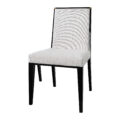 Oxford Dining chair without arm, with dark lacquer frame and smoked brass details