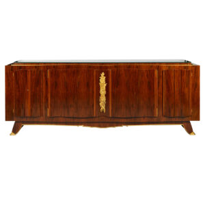 French Antique Brazilian Mahogany sideboard with gilded and gold leaf details.