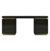 Dark Espresso Lacquer body with a high gloss finish and antique brass hardware and details.