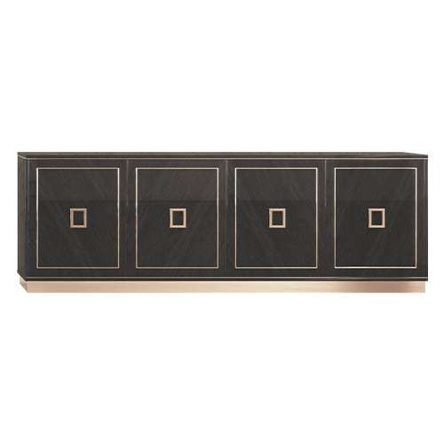 The Ralph Sideboard is crafted with gray Koto wood and smoked brass details.