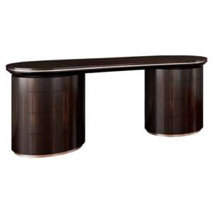 Macassar Ebony Dressing table with Brushed Brass Details.